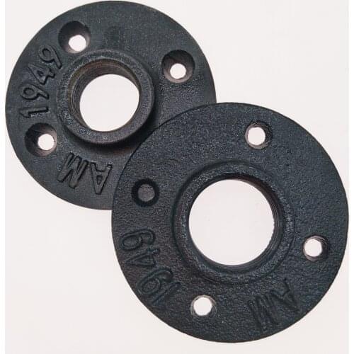 2Pcs/Lot,1/2 Antique Malleable Iron Pipe Fitting Floor Flange Used In Home Furniture