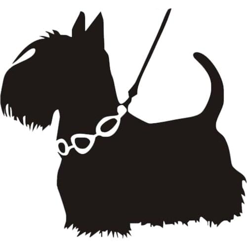 20.3*19CM Schnauzer Dog Car Stickers Cute Animal Decals Car Styling Decoration Black/Silver S1-0258