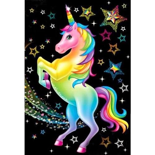 Volledige Vierkante/Ronde Boor 5D DIY Diamant Schilderij "Cartoon Eenhoorn" Borduren Kruissteek 3D Home Decor