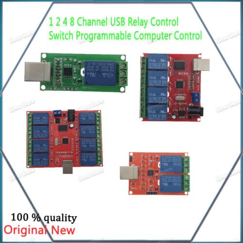 5V 12V 1 2 4 8 Channel USB Relay Control Switch Programmable Computer Control For Smart Home PC Intelligent Controller