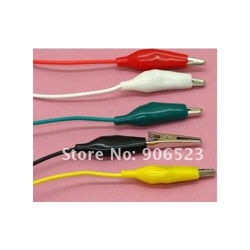 Free shipping 20pcs testing wire Double-ended Crocodile Clips Cable Alligator Clips with Wire