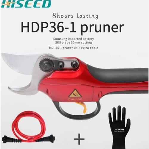 CE Lithium battery best electric pruning shears pruner HDP36-1 pruner plus one piece spare cable