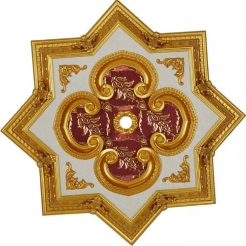 Decorative Star Design Vintage Looking Ceiling Medallion for Chandeliers Damask Pattern 90cm 35.43