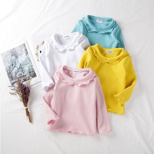 Kids T Shirt Fashion Candy Colors Lapel Autumn Winter Baby Girl T Shirts Velvet Thick Warm Toddler Girl Tops Blouse Kids Clothes