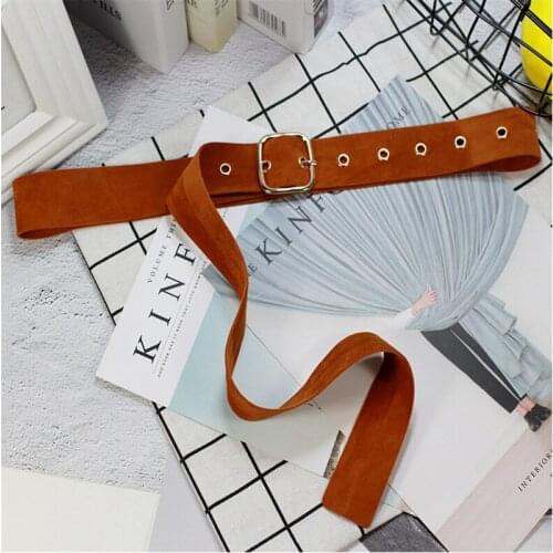 Long Velvet Belt Cloth Dress Belts Women Knot Waistband Square Buckle Decorate Coat Sweater Belt Waist Seal Tide