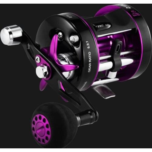 Ecooda Light Weight Full Metal Overhead Boat Reel EBG50 Drum Slow Jigging Reel Gear Ratio 5.3:1 Drag Power 10KGS 5+1BB