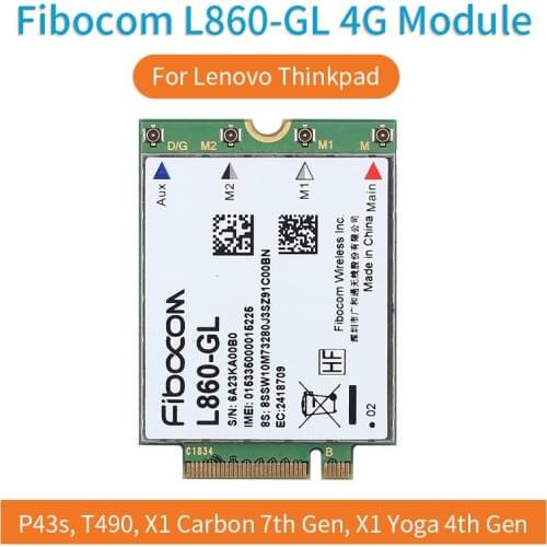 Fibocom L860-GL 4G Module Wlan Card LTE-A Pro CAT16 For Thinkpad P43s, T490, X1 Carbon 7th Gen, X1 Yoga 4th Gen