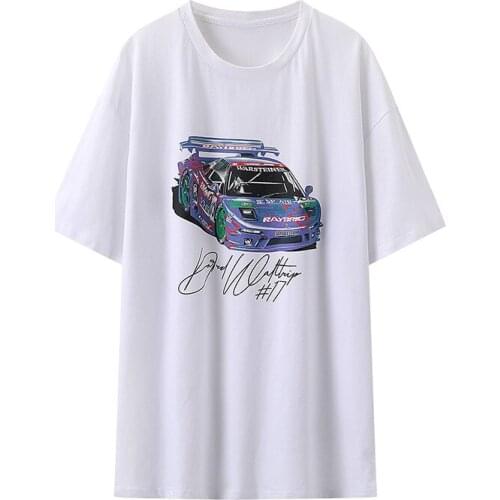 Oversize Women Soft Cotton O Neck T-shirt 2021 Summer Fashion Ladies High Street Loose T-shirt Casual Printed T-shirt Top