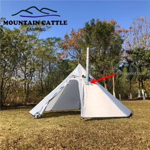 MountainCattle Tingxue 400 Patent Octagonal Wild Camping Chimney Firewood Pyramid Tent