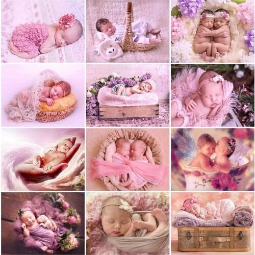 HUACAN Full Square Diamond Painting Cross Stitch Newborn 5D Diamond Embroidery Baby Mosaic Handmade Home Decor