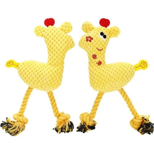 Pet Toy Cartoon Plush Deer Shape Pet Teething Toy Cat Chew Toy Dog Sound Toy Cute Pet Dog Cat Plush Squeak Dog