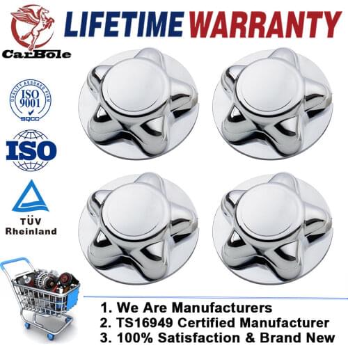 CARBOLE 4Pcs Chrome Center Hubcaps for Ford 97-00 F-150 Expedition With 16" Steel Wheel Cap