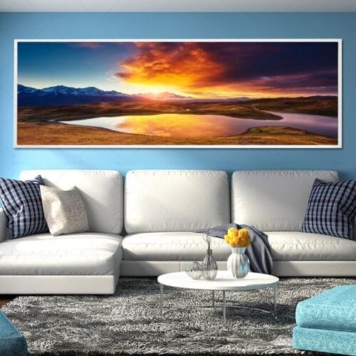 Canvas Painting Living Room Decor Sunset Beach Wave Coconut Trees Seascape Poster Wall Art HD Prints Pictures No Framework