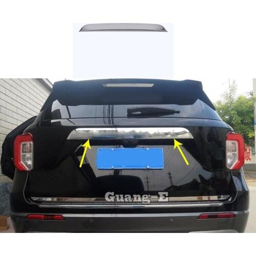 Car Body Cover Stainless steel Rear Logo Door Tailgate Frame Plate Trim Stick Trunk Parts For Ford Explorer U625 2019 2020 2021