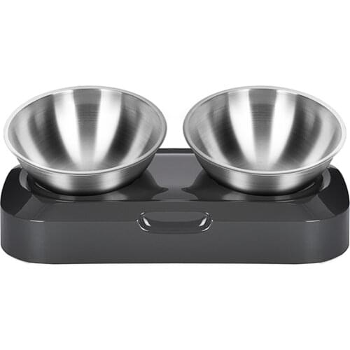 Stainless Steel Dog Feeders Dogs Cat Bowl Food Water Bowls with Stand Metal Easy to Clean Double Single Pet Feeding Feeder Bowl