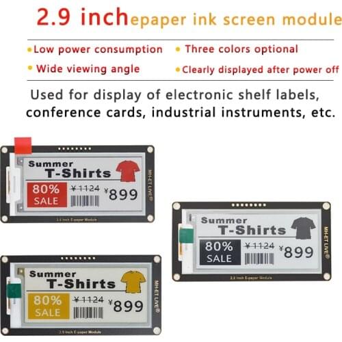 2.9" 2.9 Inch Epaper Module E-paper E-Ink EInk Display Screen SPI Support For Arduino UNO STM32 Raspberry PI ESP32