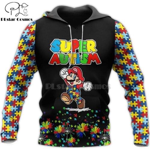 PLstar Cosmos Fashion Men hoodies Autism Its OK To Be Different 3D Print hooded Sweatshirt Unisex Casual Hoodies Pullover-4
