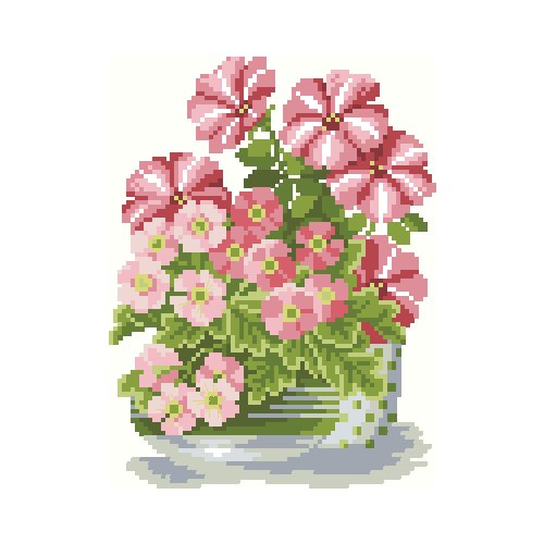 Cross stitch Handmade 14CT Counted Canvas DIY,Cross-stitch kits,Embroidery -Rioli-potted flower series 1-24-28