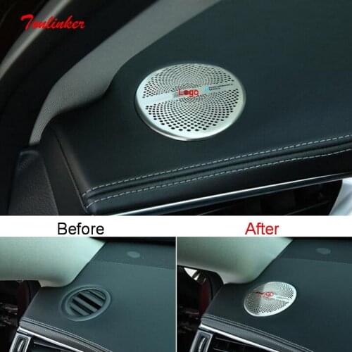 Tonlinker Interior Car Dashboard Outlet Cover sticker for INFINITI QX50 2018-20 Car Styling 2 PCS Stainless steel Cover stickers
