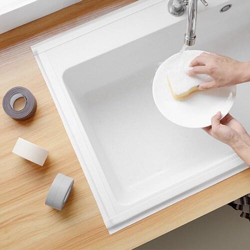 Bath Wall Sealing Strip Self Sticker Kitchen Caulk Tape Sink Basin Edge 3.2M Wall Tape For Bathroom Kitchen Home Decoration New