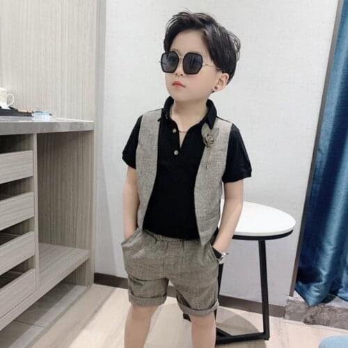 New Sale 2021 Summer Short Sleeve T-shirt+Shorts 2Pcs/Set Fashion Baby Boy Clothing Outfits Formal Casual Children Clothing Set