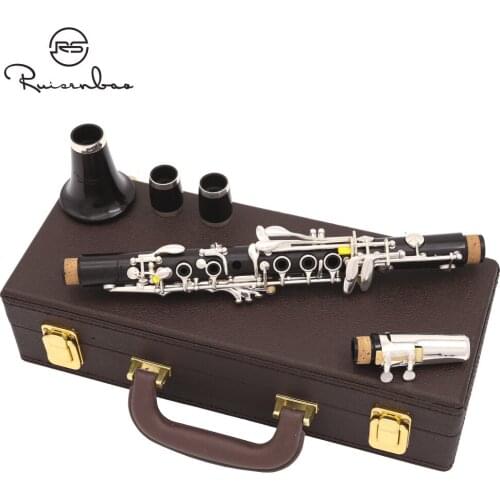 New Eb 17 Keys Professional Clarinet Ebony wood Clarinet silver plated key E flat Sweet Tone