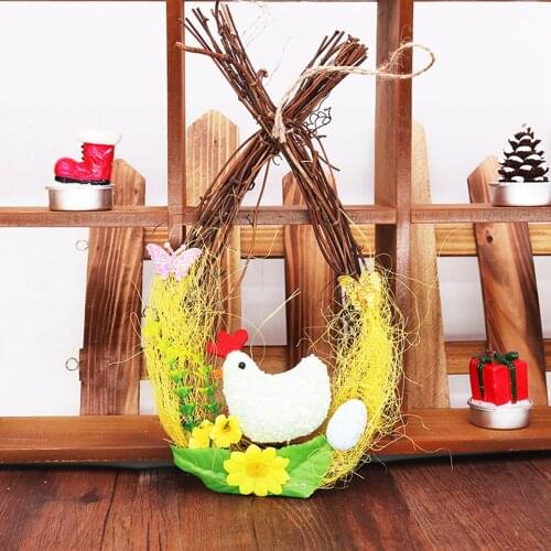 Easter Decoration Easter Wreath with Eggs Happy Easter Party Decoration for Home Door Decor Hanging Wreath Easter Party Gifts