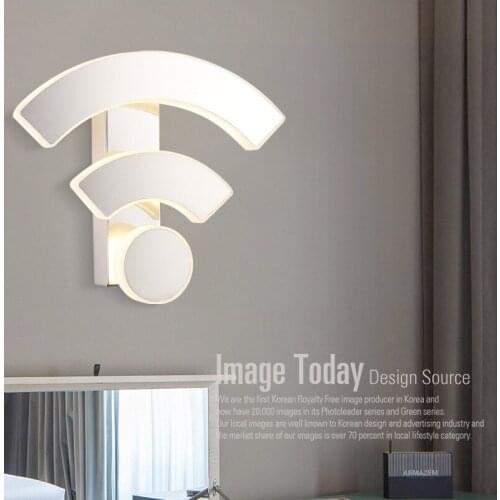 Simple and creative WIFI acrylic wall lamp LED modern white bedroom bedside lamp hotel corridor lamps