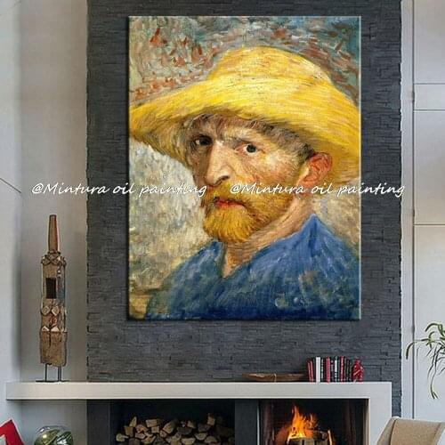 Handpainted Vincent van Gogh Self-portraits Reproduction Oil Painting On Canvas Wall Art Picture For Living Room Home Decoration