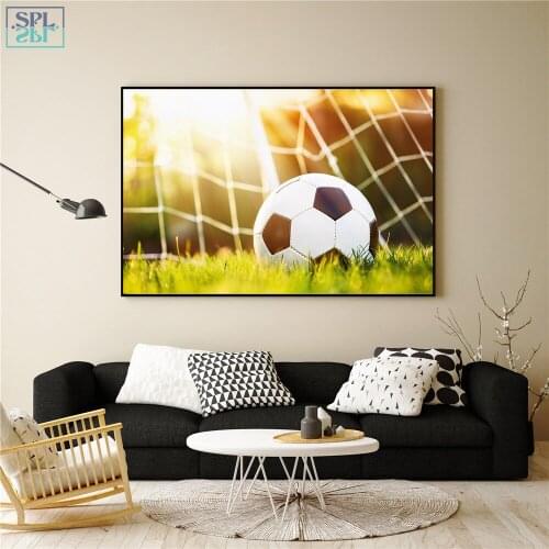 SPLSPL Frameless Modern Wall Decor Picture Football Field Sport Themed Canvas Wall Art Print Poster Paintings for Living Room