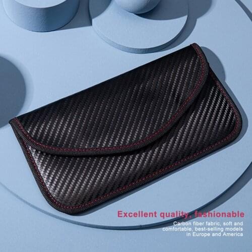 Carbon Fiber Signal Shielding Bag Cover Signal Shielding Box Car Key Cage Cover Radiation-proof Mobile Phone