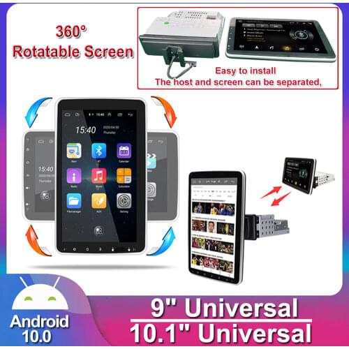 9 Inch Car MP5 Player 1Din Android 9.1 Multimedia 4G internet WiFi GPS BT with 360 Up/Down Degree Rotatable Screen
