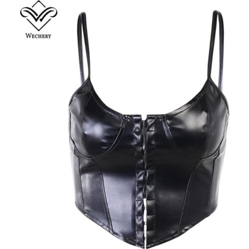Skinny Steampunk Corsets Black Bustier Sexy Women Gothic Clothing Party Fashion Corselet Short Torso Leather Bodice Cropped Top