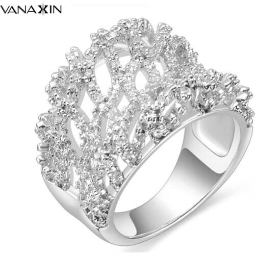 Fashion Jewelry Rings For Women Rhombic Shape AAA Cubic Zirconia Female Anniversary Gift Fine Quality Free Box Pack