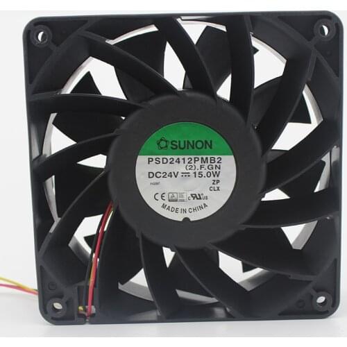 Brand new original 12038 24V large air volume double ball fan PSD2412PMB2 3-wire fan
