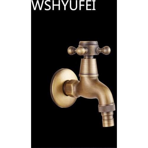 High quality golden balcony bathroom faucet Medium thick thick copper 4 point interface washing machine faucet Free shipping