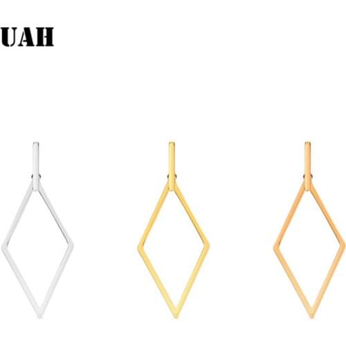 UAH Statement Earrings 2019 Rhombus Square Earrings Big Exaggerated Earring Hollow Circle Geometric Earrings for Women