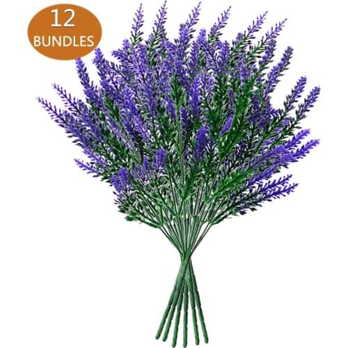 1 Bouquet Plastic Flower Romantic Artificial Floral Lavender Home Living Room Decoration Wedding Party Garden Decor Fake Plant