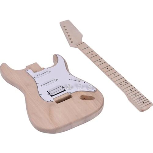 1Set Professional Unfinished DIY Electric Guitar Kit DIY Rosewood Fretboard