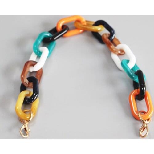 2 pieces 50 cm length fashion Acrylic chians for women bag luxury lady shoulder bags strap vinatge wide handle lady handbags