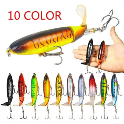1PCS Whopper Plopper 10cm/13g Topwater Fishing Lure Artificial Hard Bait Plopper Soft Rotating Tail Fishing Tackle Fishing Bait