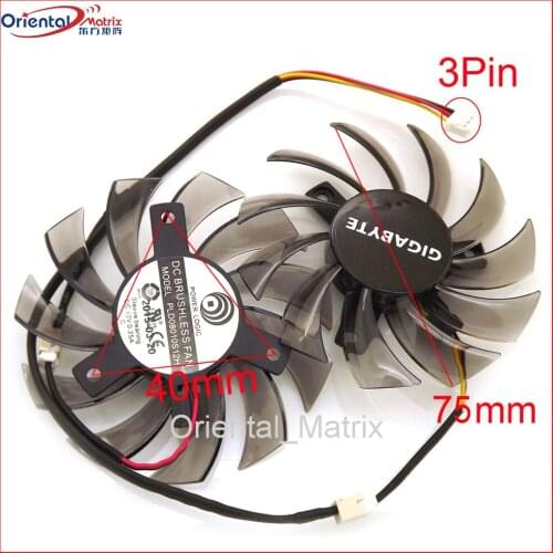 2pcs/lot PLD08010S12H 75mm DC12V 0.25A Video Card Fan For GIGABYTE Graphics Card Cooler Cooling Fan