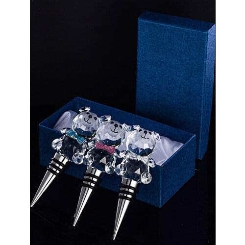 4 Styles Exquisite Swan Crystal Ball Bear Red Wine Stopper Crystal Glass Ornaments Fine Bottle Cap Decorations Gift Wine Barware