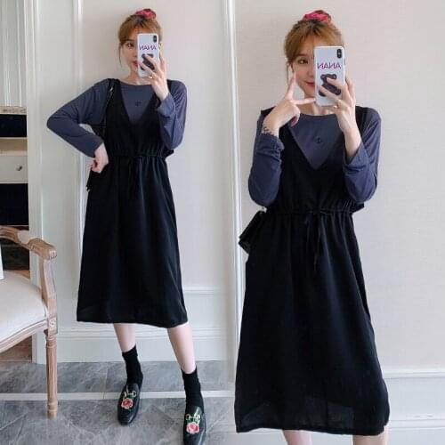 6852# Maternity Clothes Stylish Slimming 2Pcs Maternity Dress Set Clothes for Pregnant Women Pregnant Women Suit