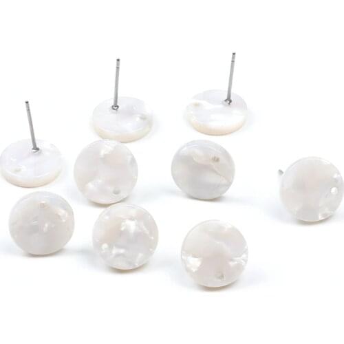 Acetate White Stud Earrings, Acrylic Earring Stud,Small Post Earrings,Round Circle Studs,Boho,Ohrringe findings,12mm,ACE5128