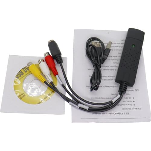 USB2.0 Audio Video Capture Card Adapter with USB Cable TV Tuner Video Capture Converter Adapter For Win7/8/XP/Vista Easy to cap