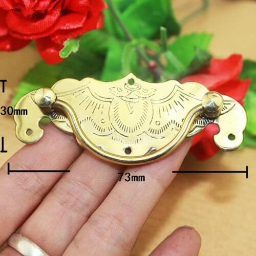 Antique Brass Yellow Bat Pattern Drawer Cabinet Desk Box Door Pull Handle Knob Furniture Hardware,Gold Color,73*30mm