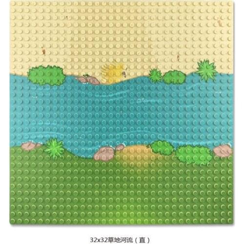 Citys Forest River Base Plate 32*32 Dots Parts Kids Gifts Building Blocks Compatible Accessories Base Plates Toys For Children