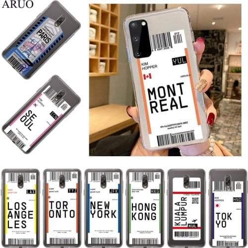 World City Simple travel ticket label Soft TPU Phone Case For Samsung J6 A6 Plus A7 A5 A9 A8 2018 A10 S8 S9 M31 M21 M30S cover