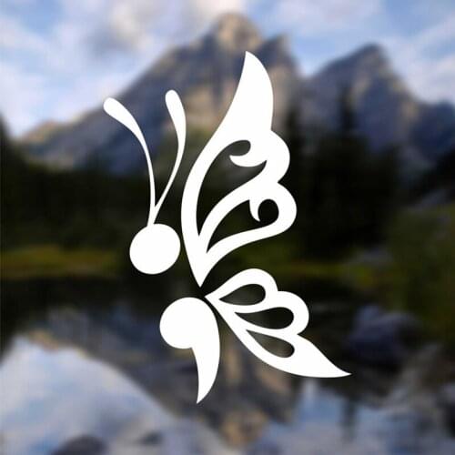Black/Sliver Semicolon Butterfly Car Sticker Small/Big Size Animal Theme Removable Waterproof Window Body Decal CL875